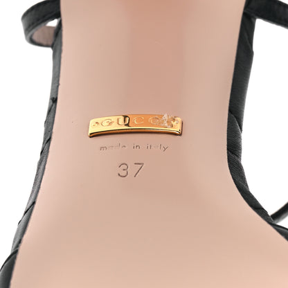 Gucci Nappa Matelasse T-Strap 40mm Sandals 37 Black 6 of 8