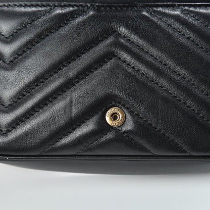 Gucci Calfskin Matelasse Super Mini GG Marmont Shoulder Bag Black 10 of 11