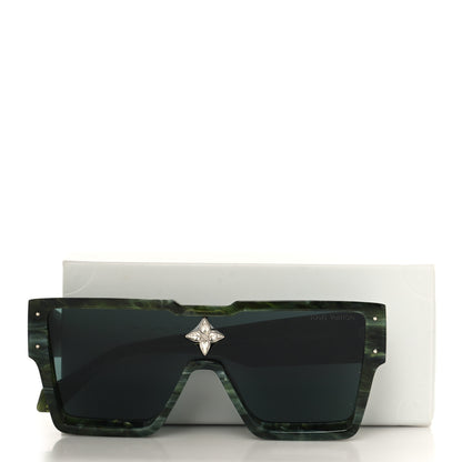 Louis Vuitton Acetate Marble Effect Swarovski Cyclone Sunglasses Z1552W Green 7 of 7