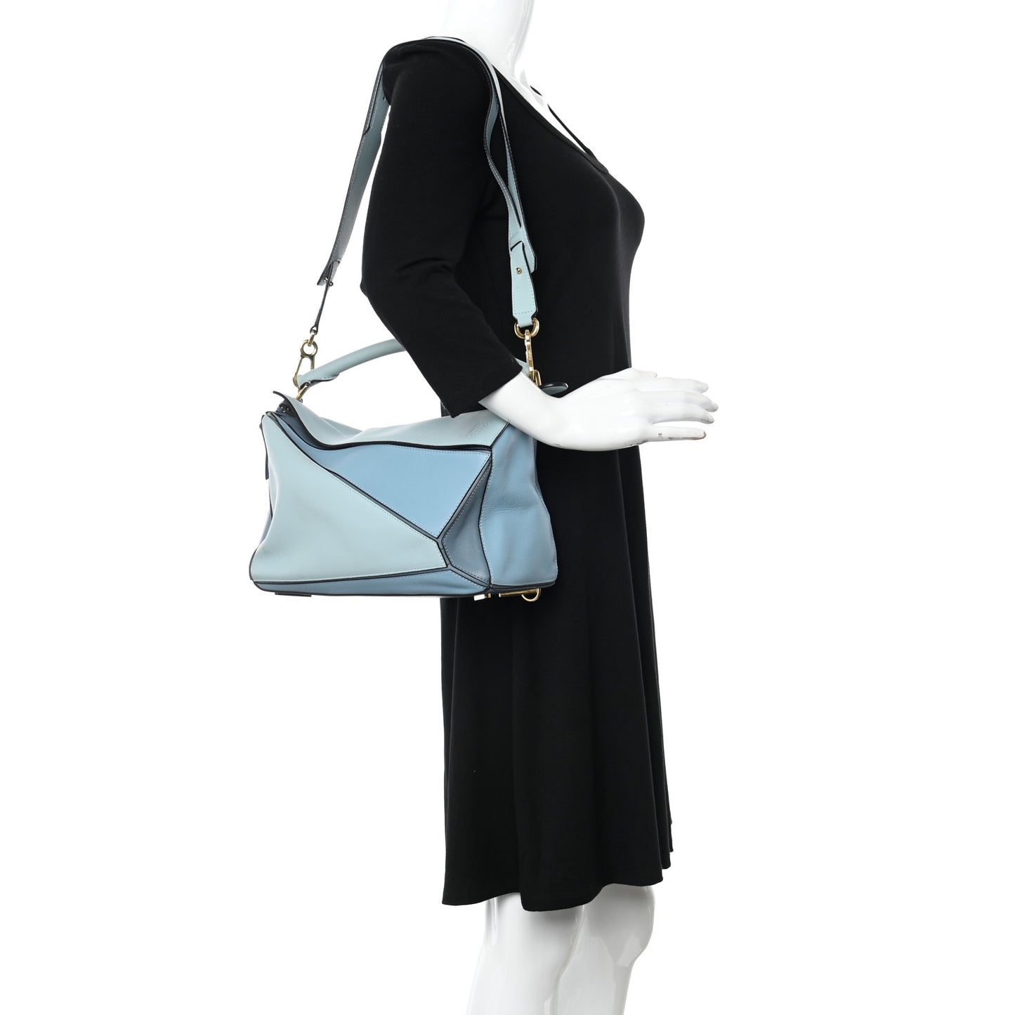 Calfskin Medium Puzzle Bag Aqua