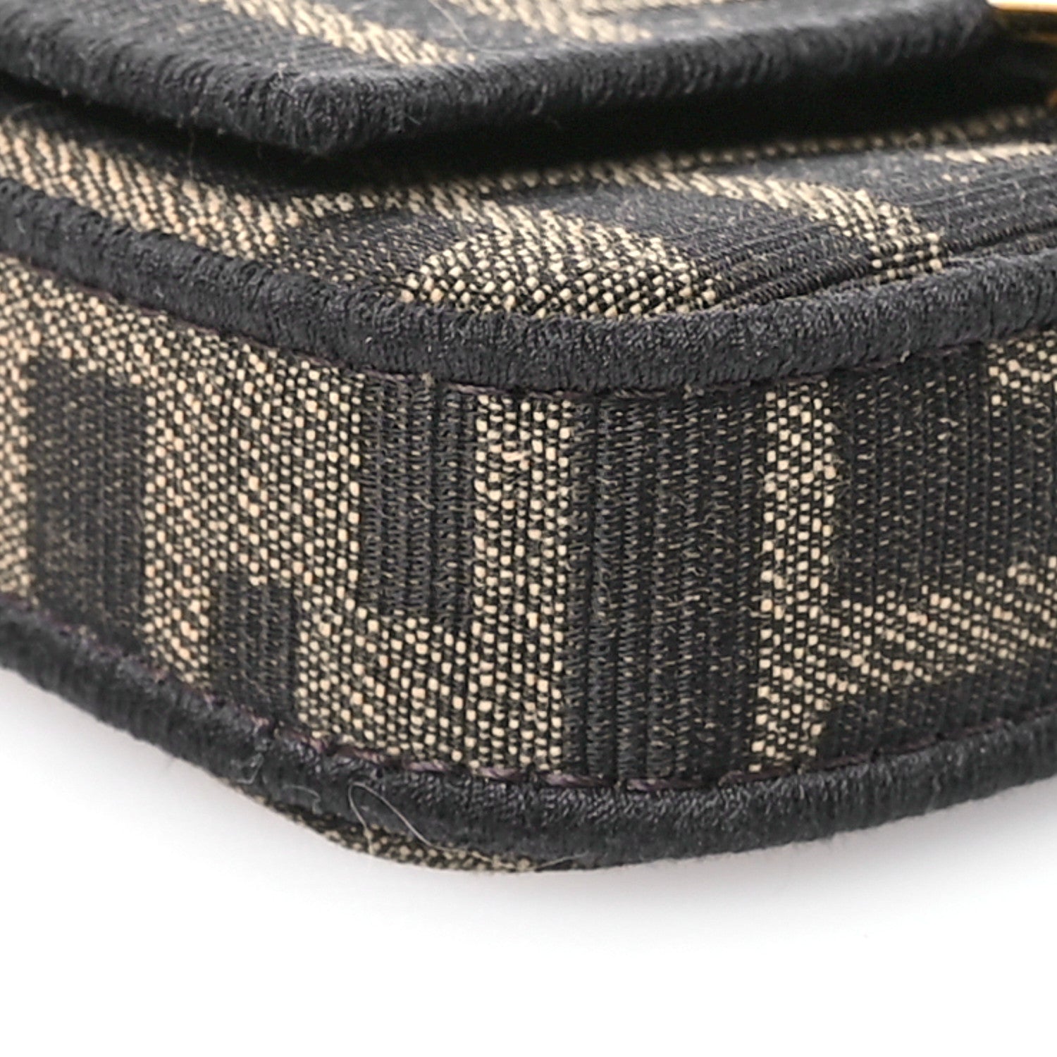 Fendi Fabric Jacquard FF 1974 Nano Baguette Charm Tobacco Moro Black 9 of 12