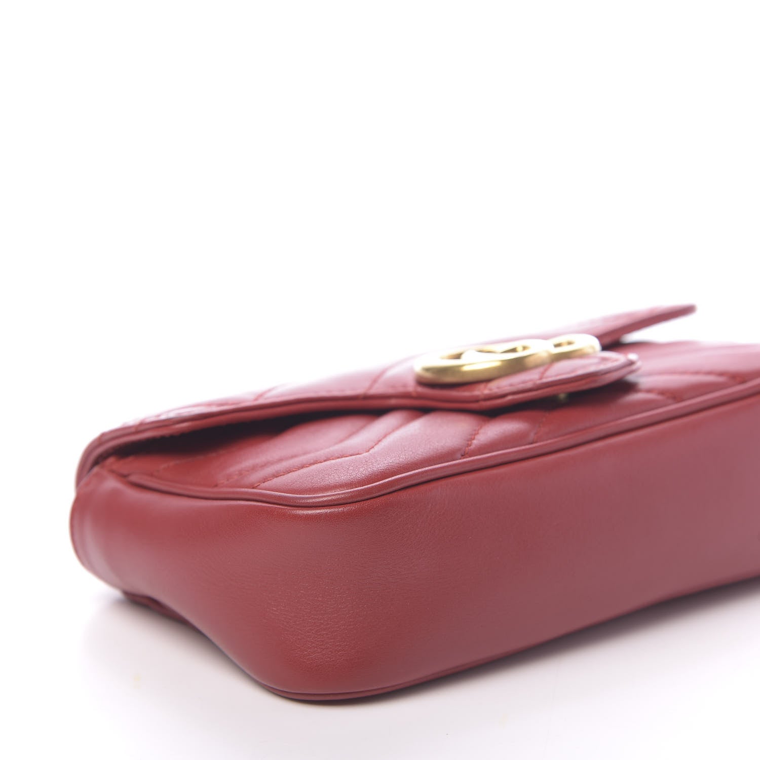 Gucci Calfskin Matelasse Super Mini GG Marmont Shoulder Bag Hibiscus Red 8 of 12