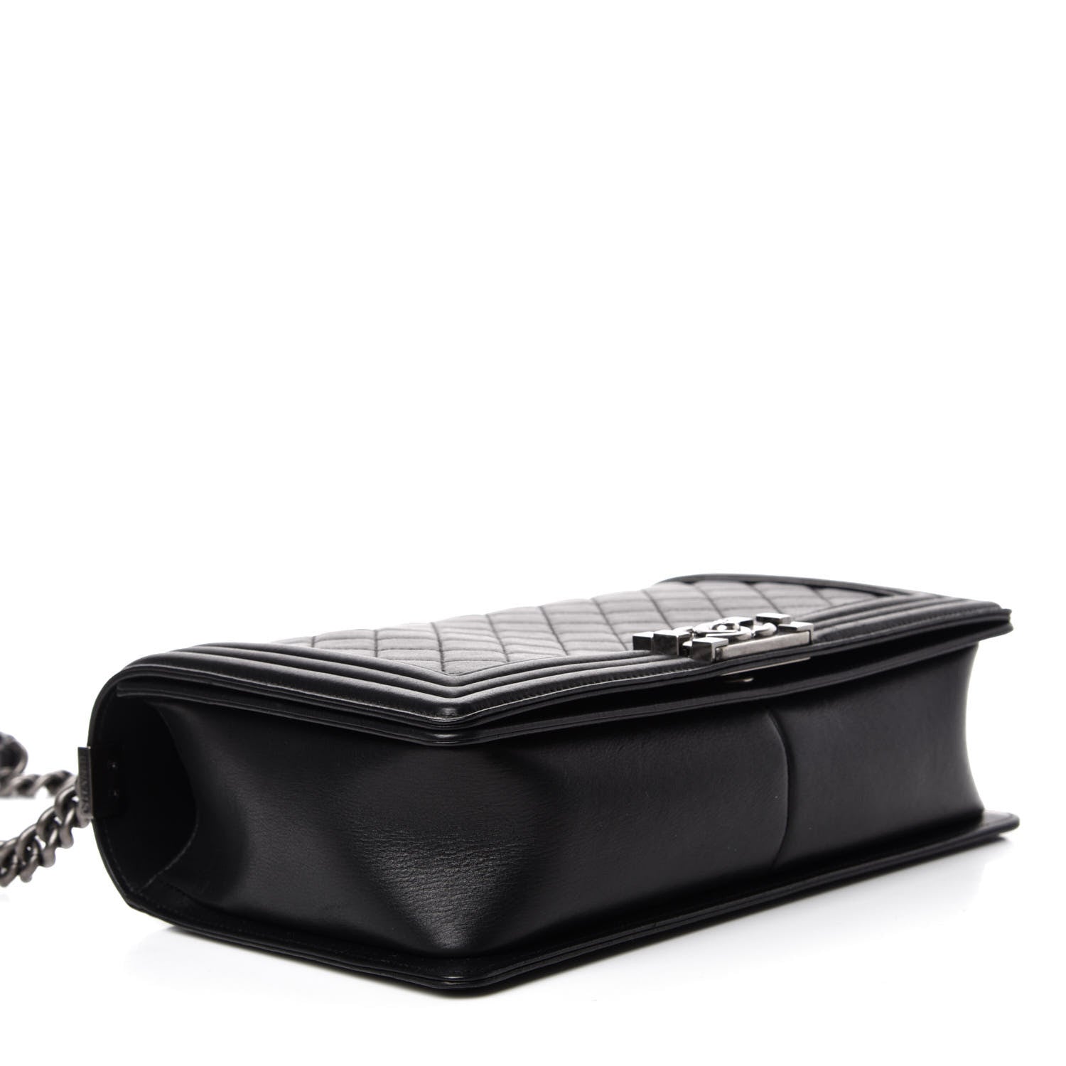 Chanel Metallic Calfskin Quilted New Medium Boy Flap Black 5 of 13