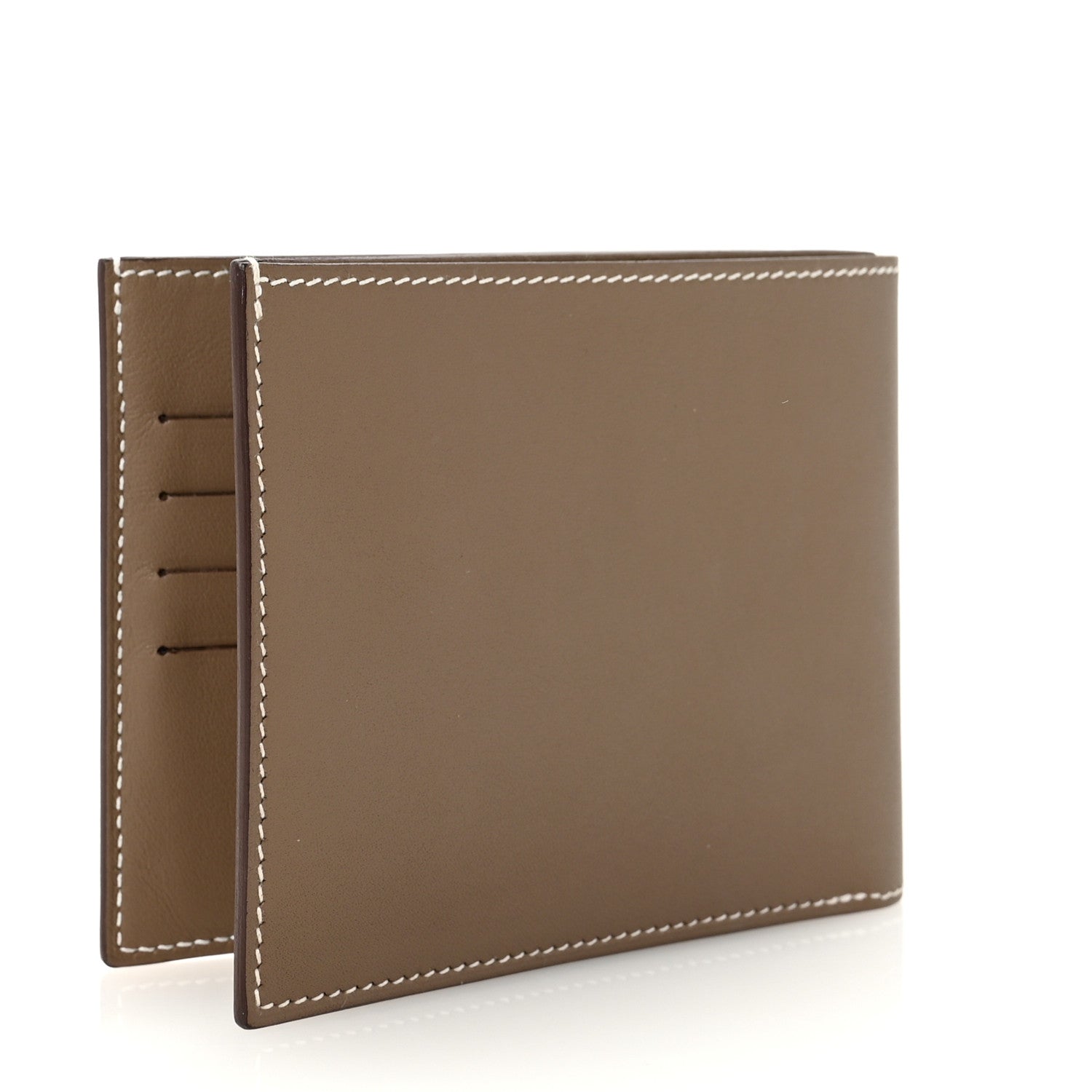 Hermes Swift Silk Printed Citizen Twill Compact Wallet Etoupe Sun