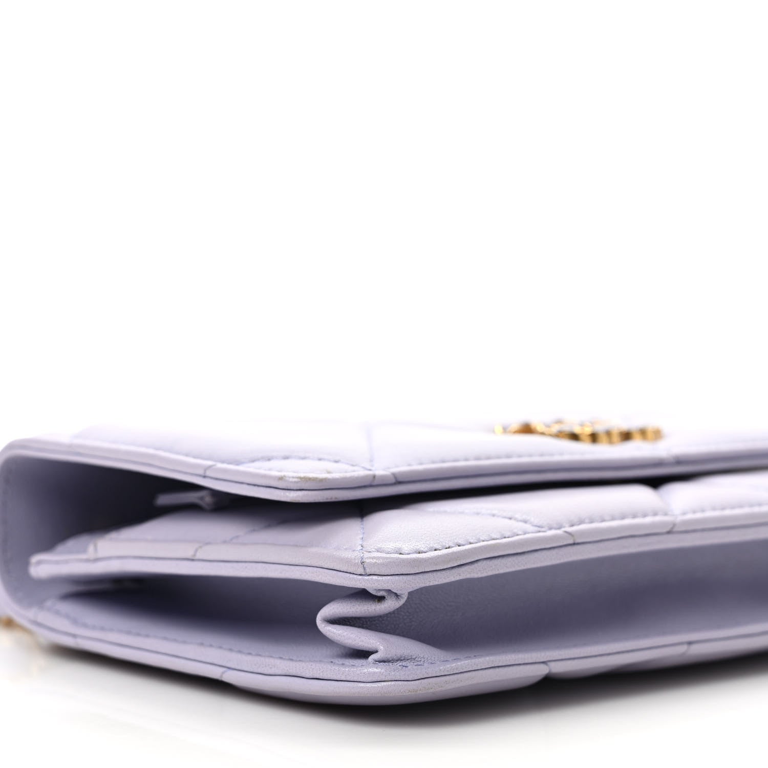Chanel Quilted Chanel 19 Wallet On Chain WOC Light Purple 9 of 13