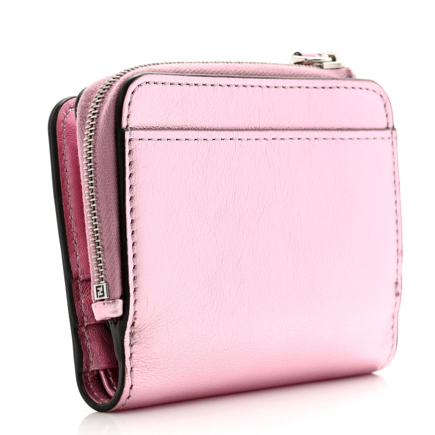 Vitello Laminato FF Diamonds Compact Wallet Rosa Palladio