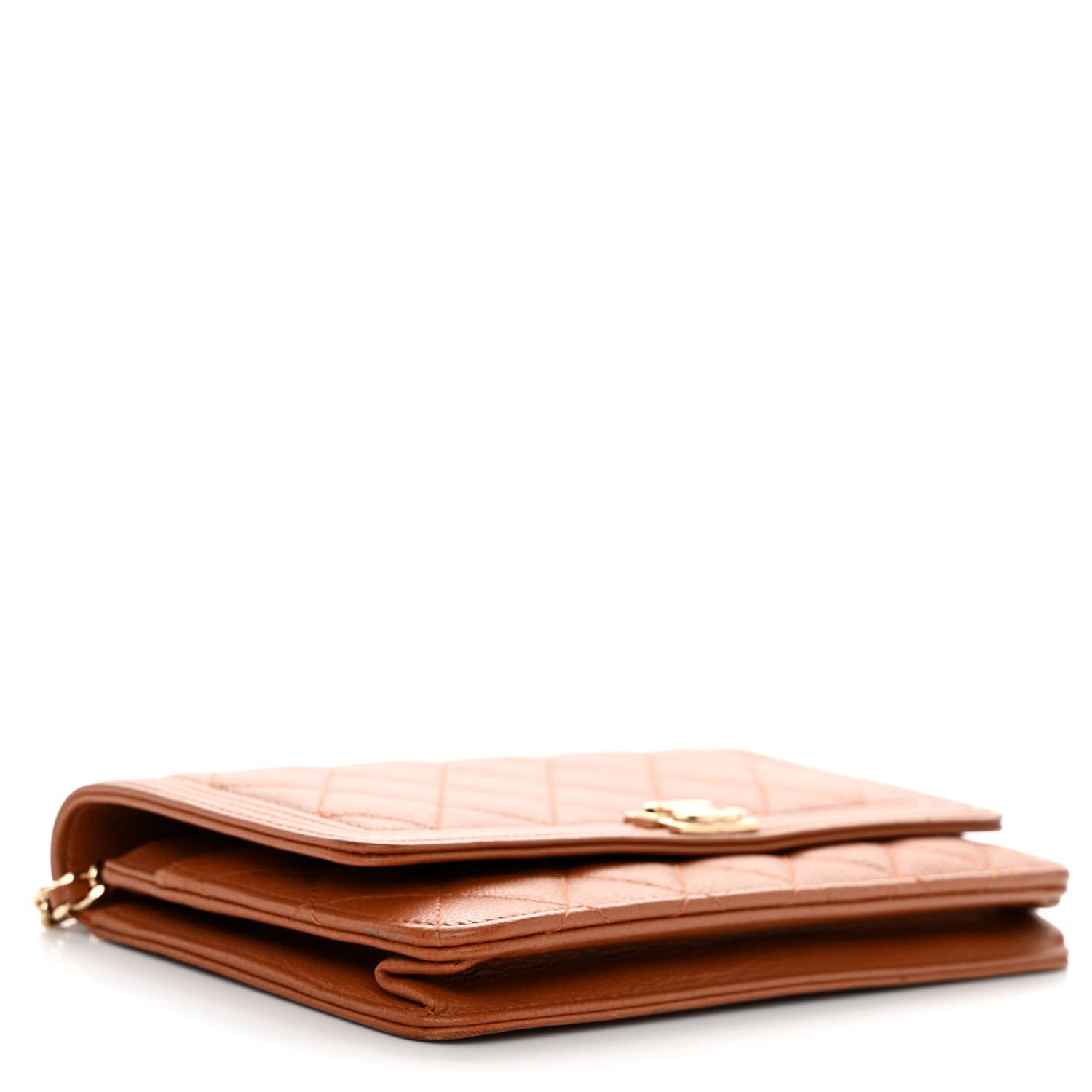 Chanel Caviar Quilted Boy Wallet On Chain WOC Brown 4 of 12