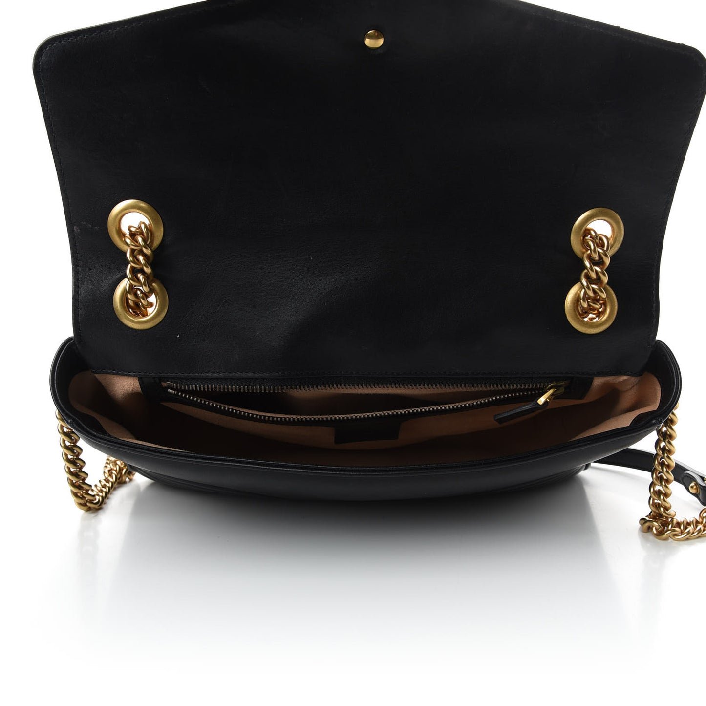 Calfskin Matelasse Medium GG Marmont Shoulder Bag Black