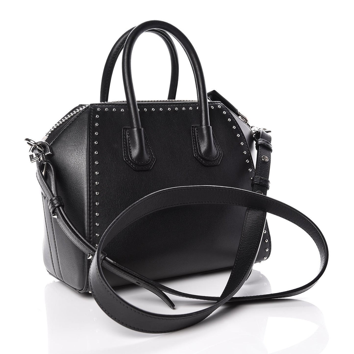 Smooth Calfskin Mini Studded Antigona Black