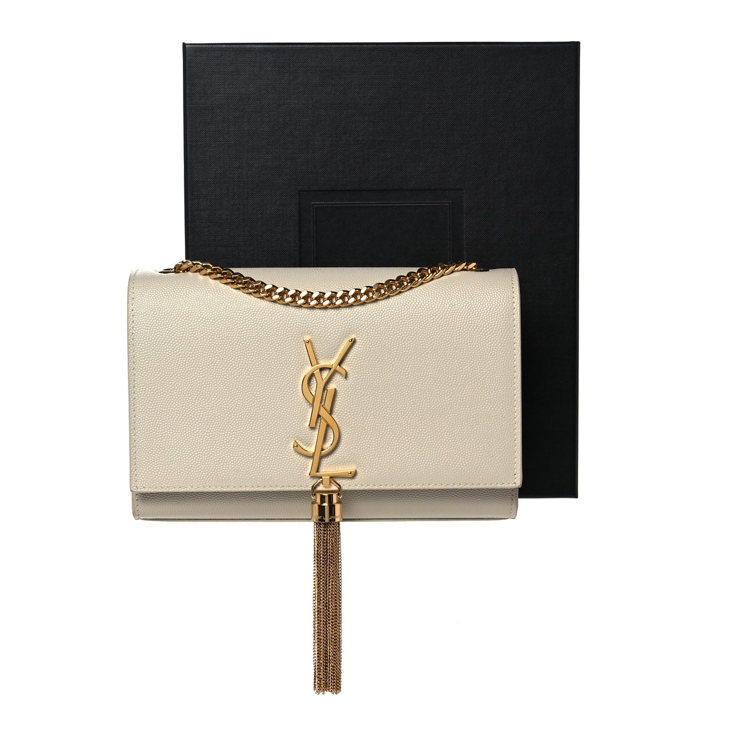 Grain De Poudre Small Classic Monogram Kate Tassel Satchel Crema Soft