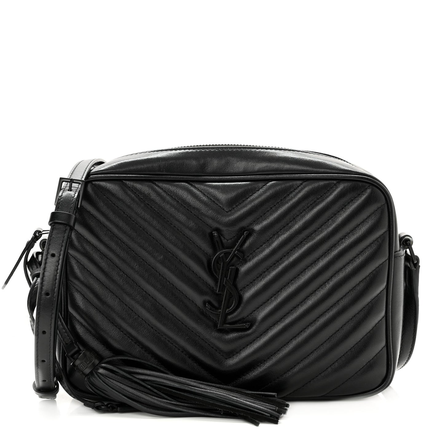 Calfskin Matelasse Monogram Monochrome Lou Camera Bag Black