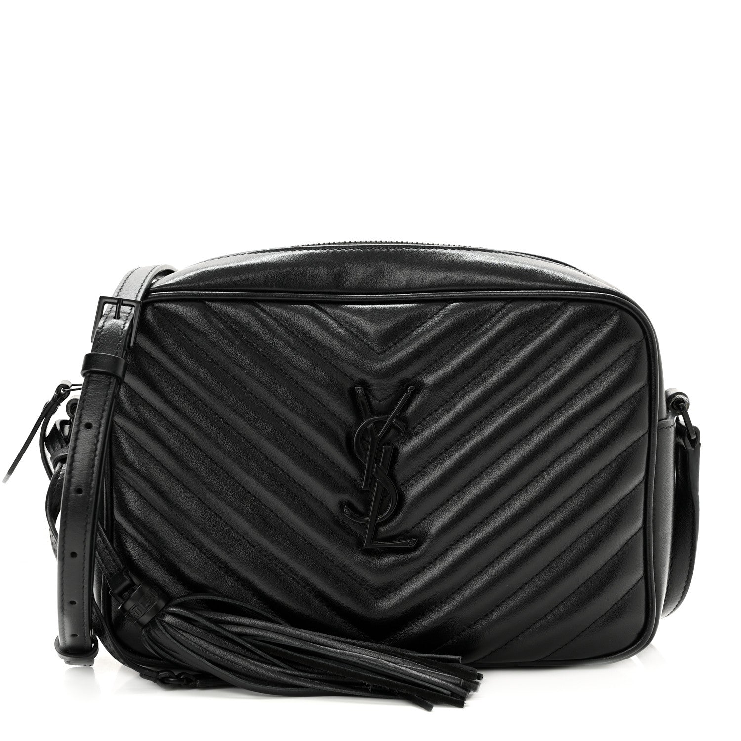 Saint Laurent Calfskin Matelasse Monogram Monochrome Lou Camera Bag Black 1 of 10