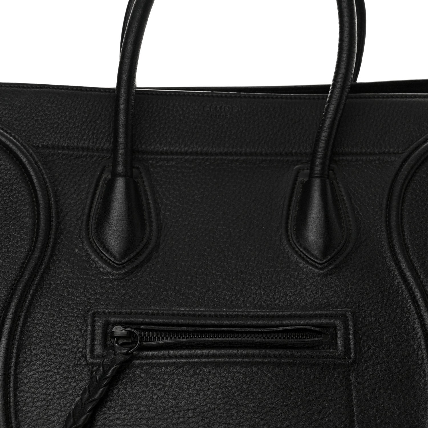 Celine Grained Calfskin Medium Phantom Luggage Black 8 of 13