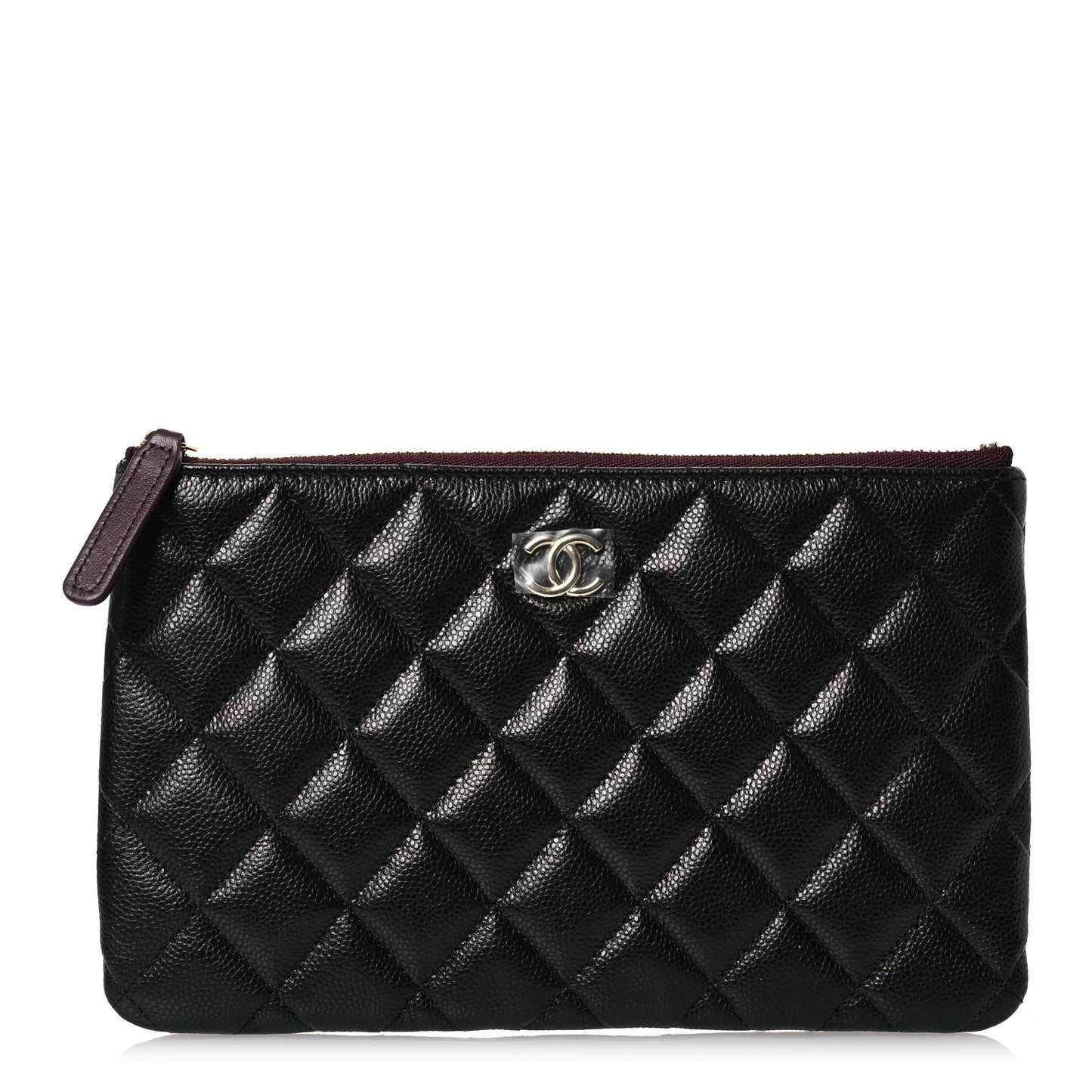 Caviar Quilted Cosmetic Case Black