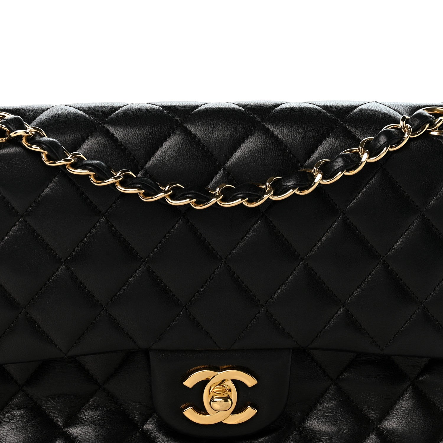 Chanel Lambskin Quilted Medium Double Flap Black 8 of 13
