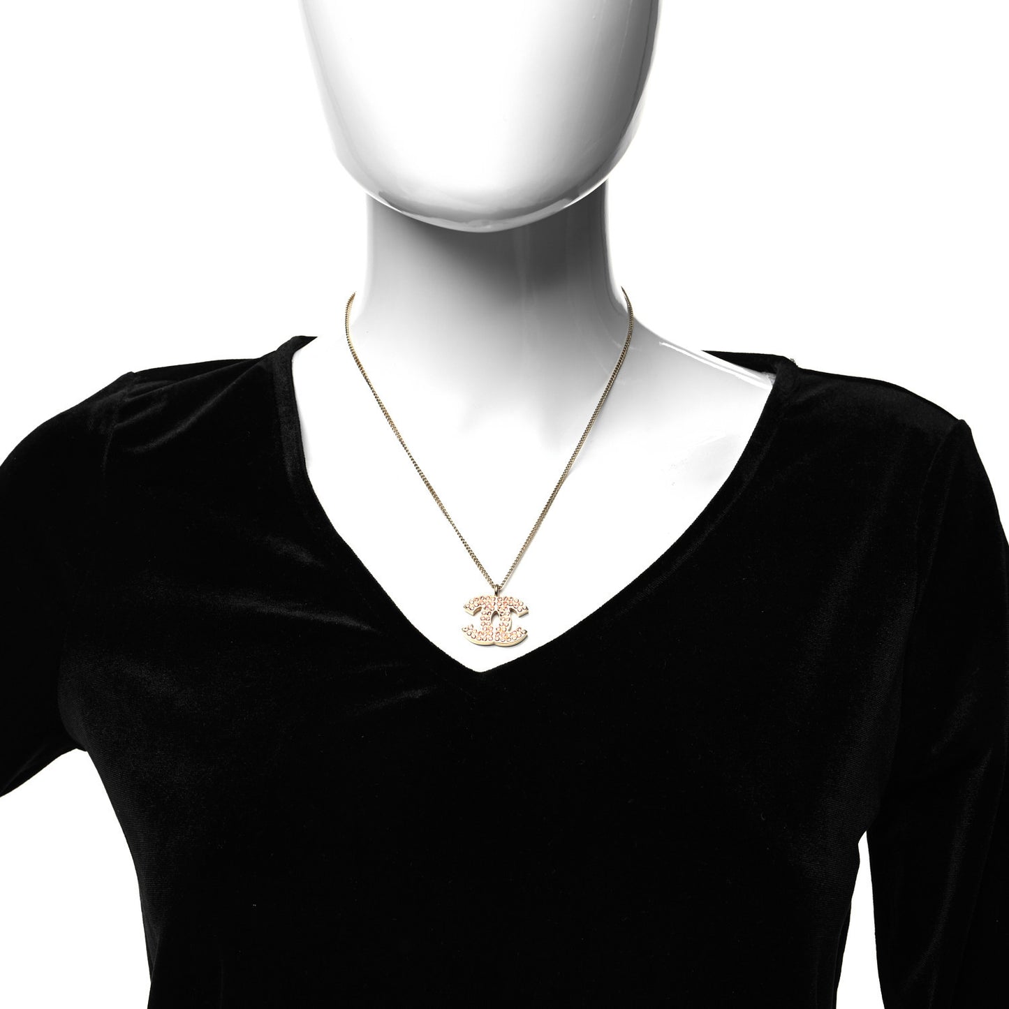 Crystal CC Necklace Pink Gold