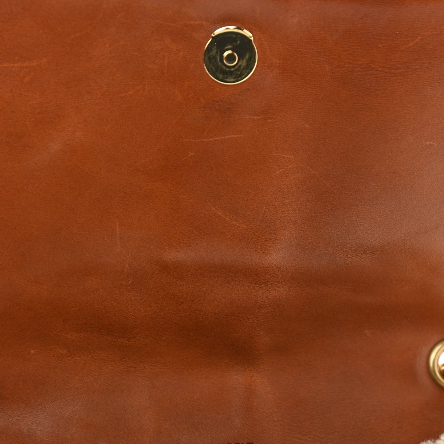 Shearling Small Monogram Kate Satchel Beige