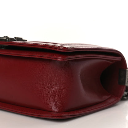 Chanel Caviar Chevron Quilted Medium Boy Flap Red 9 of 9