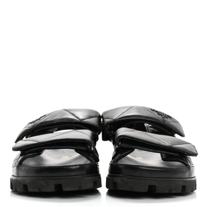 Prada Nappa Quilted Padded Slingback Sandals 37.5 Black 3 of 17