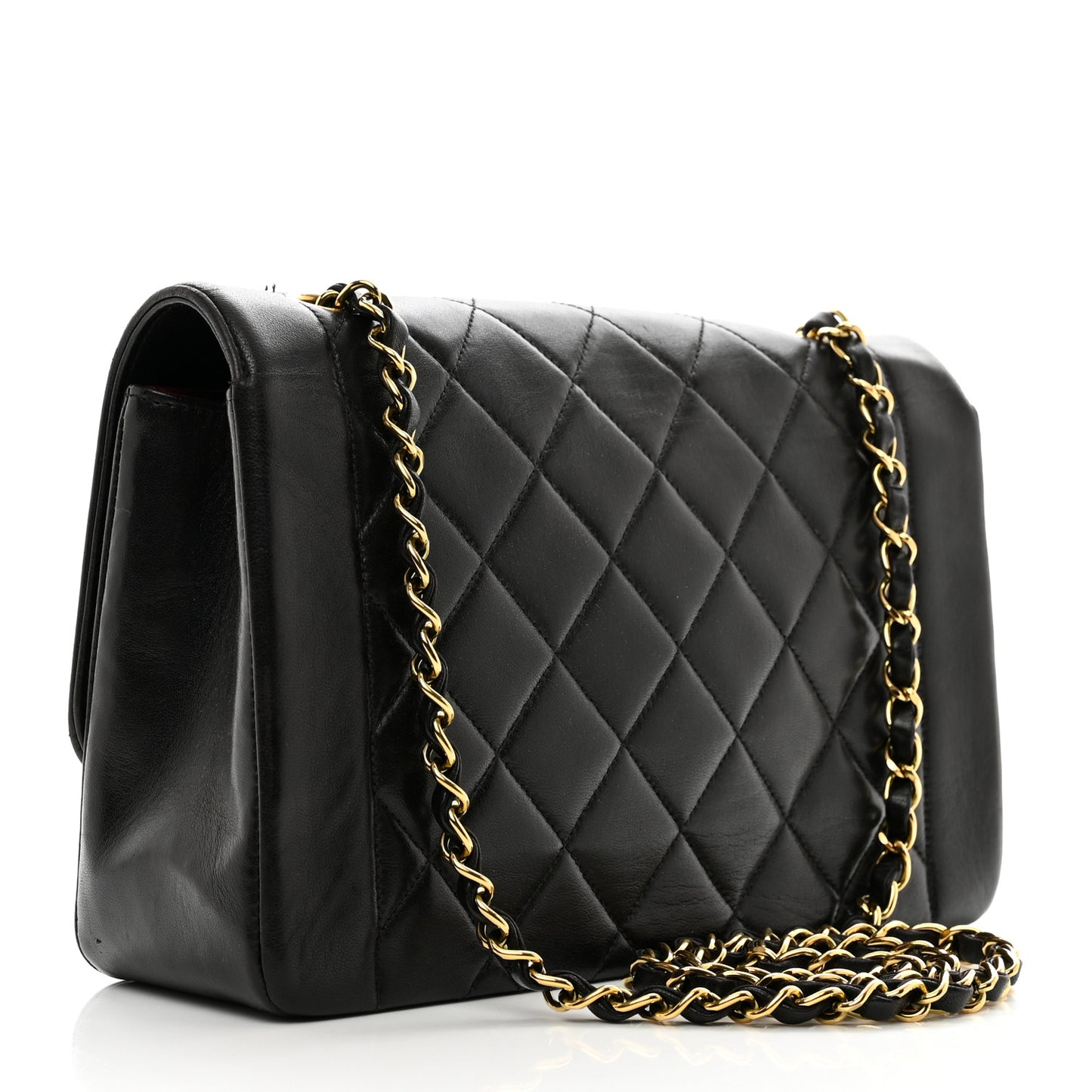 Lambskin Quilted Medium Single Flap Black