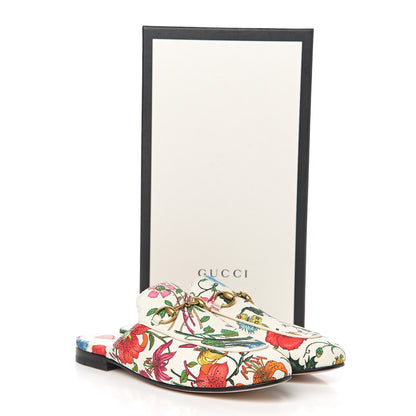 Gucci Canvas Flora Womens Princetown Slippers 36 White Multicolor 9 of 9