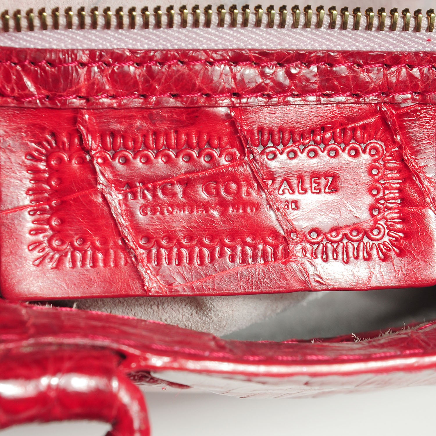 Nancy Gonzalez Crocodile Tote Red 7 of 7