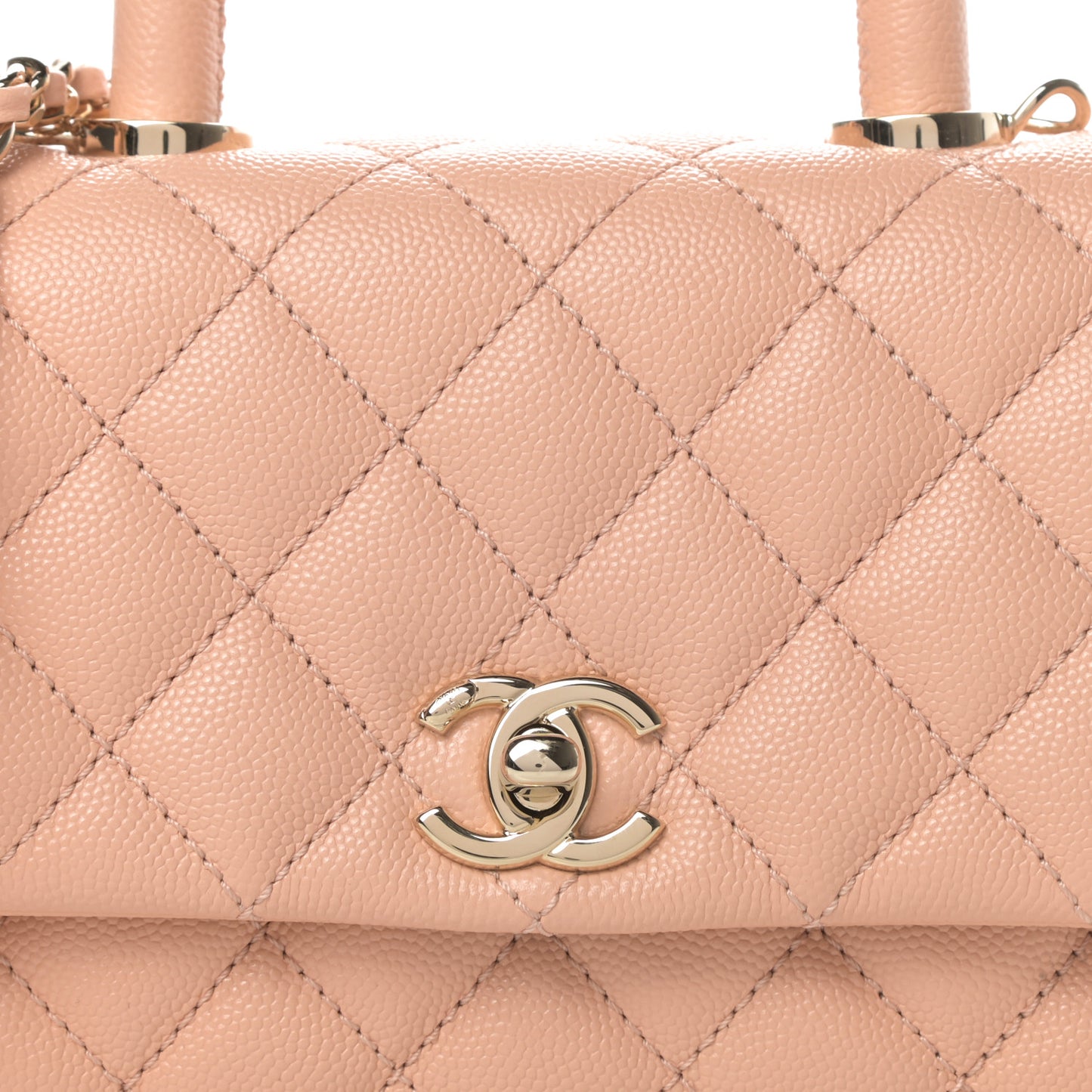 Caviar Quilted Extra Mini Coco Handle Flap Rose Clair