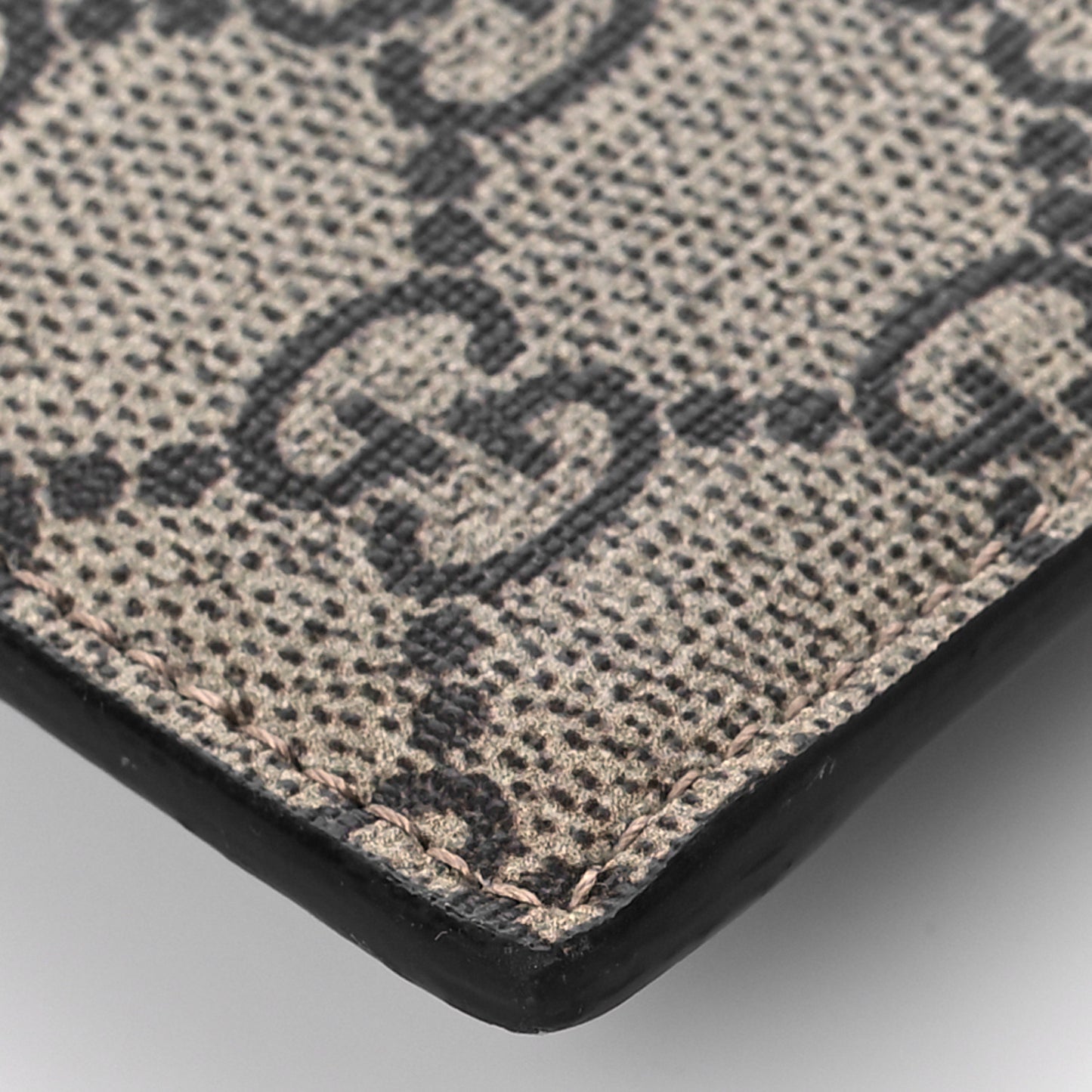 GG Supreme Monogram Angry Cat Zip Wristlet Pouch Beige