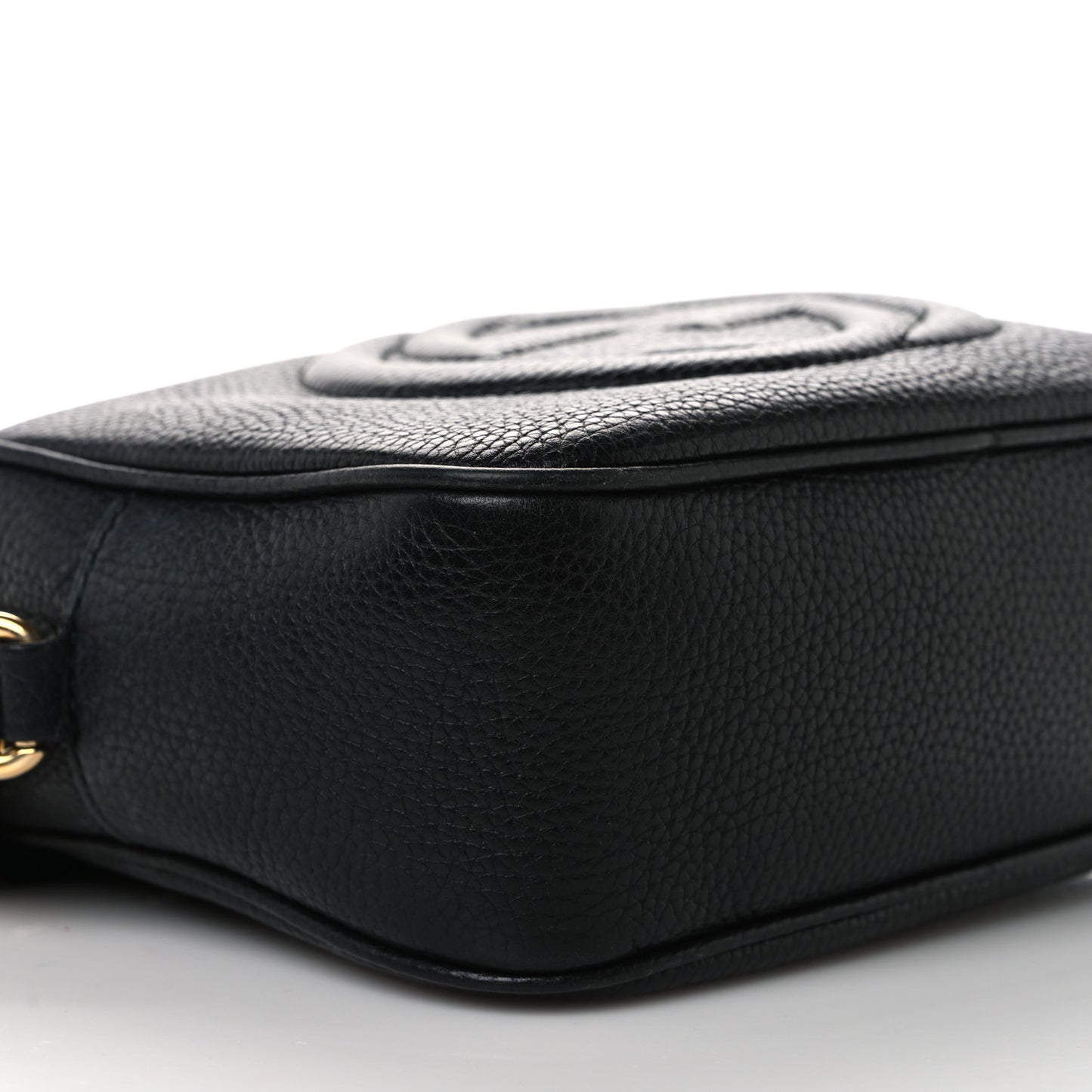 Pebbled Calfskin Small Soho Disco Bag Black