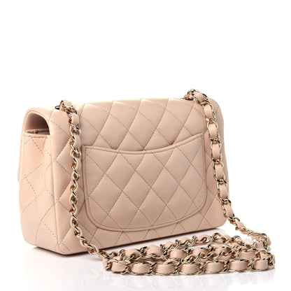 Chanel Lambskin Quilted Mini Rectangular Flap Beige 2 of 4