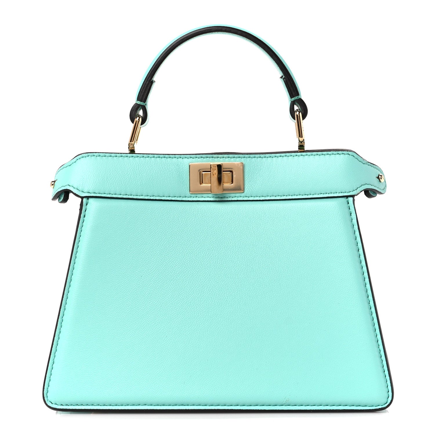 Fendi Shiny Nappa Petite Peekaboo I SEE U Satchel Spring Turquoise 1 of 12