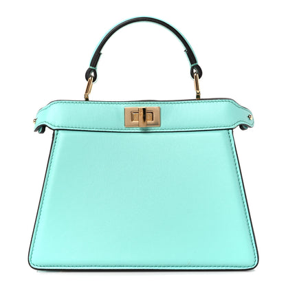 Fendi Shiny Nappa Petite Peekaboo I SEE U Satchel Spring Turquoise 1 of 12