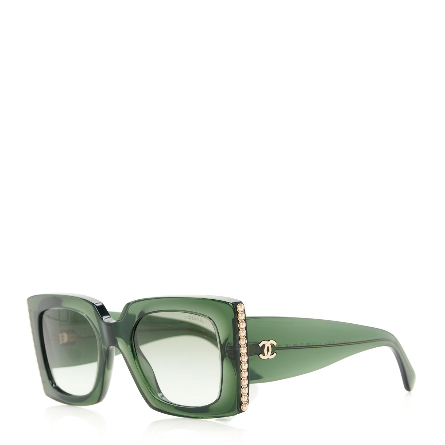Acetate Pearl Rectangle Sunglasses 5480-H Dark Green