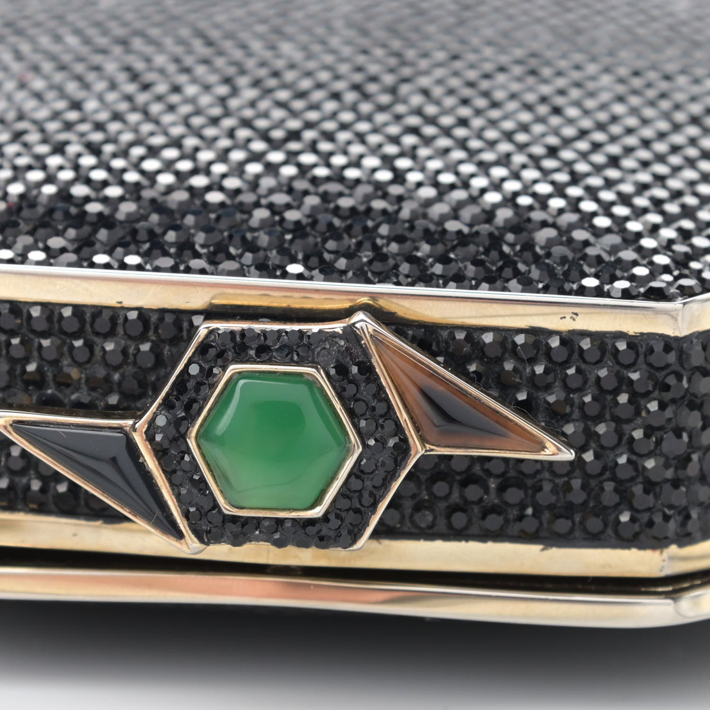 Swarovski Crystal Minaudiere Clutch Black