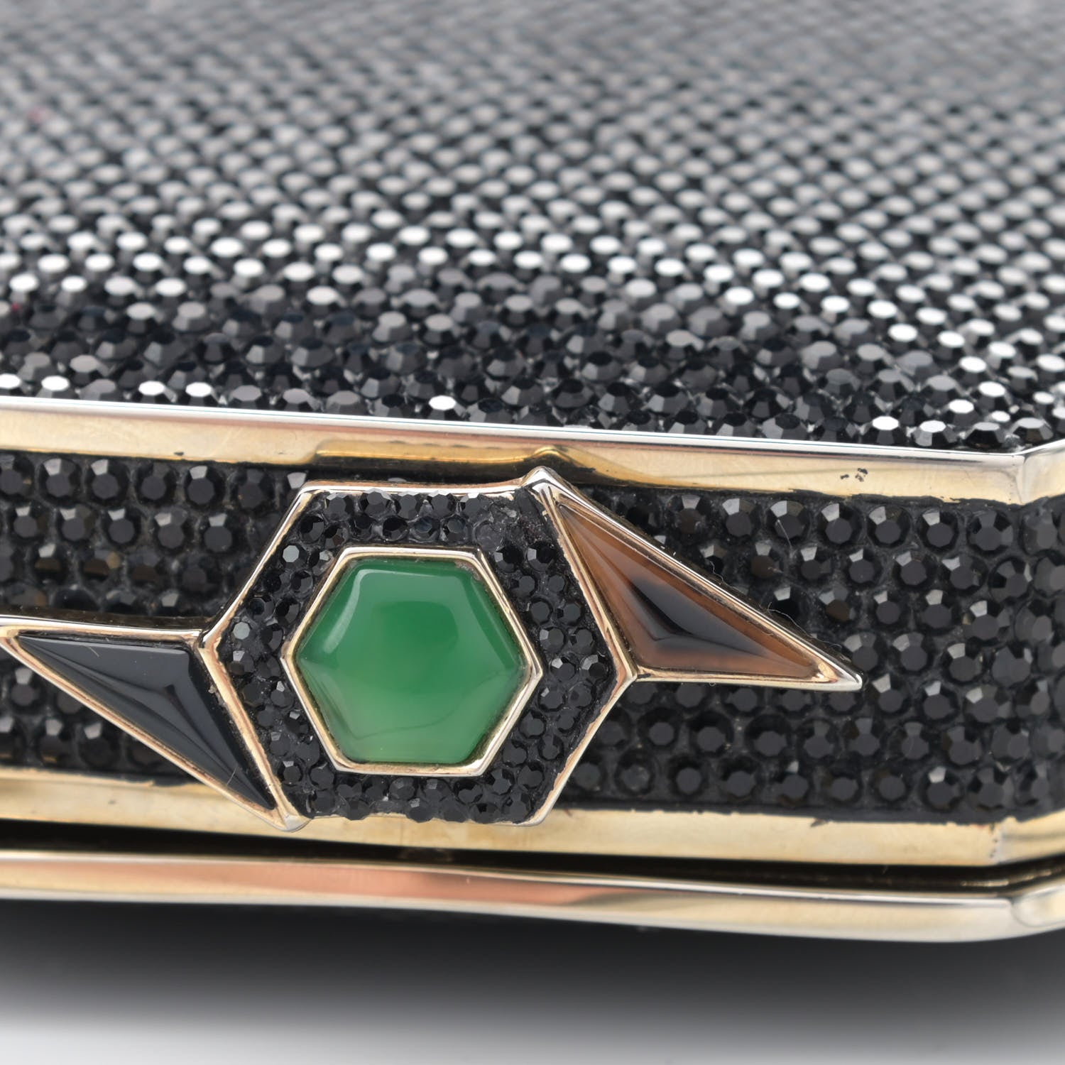 Judith Leiber Swarovski Crystal Minaudiere Clutch Black 13 of 16