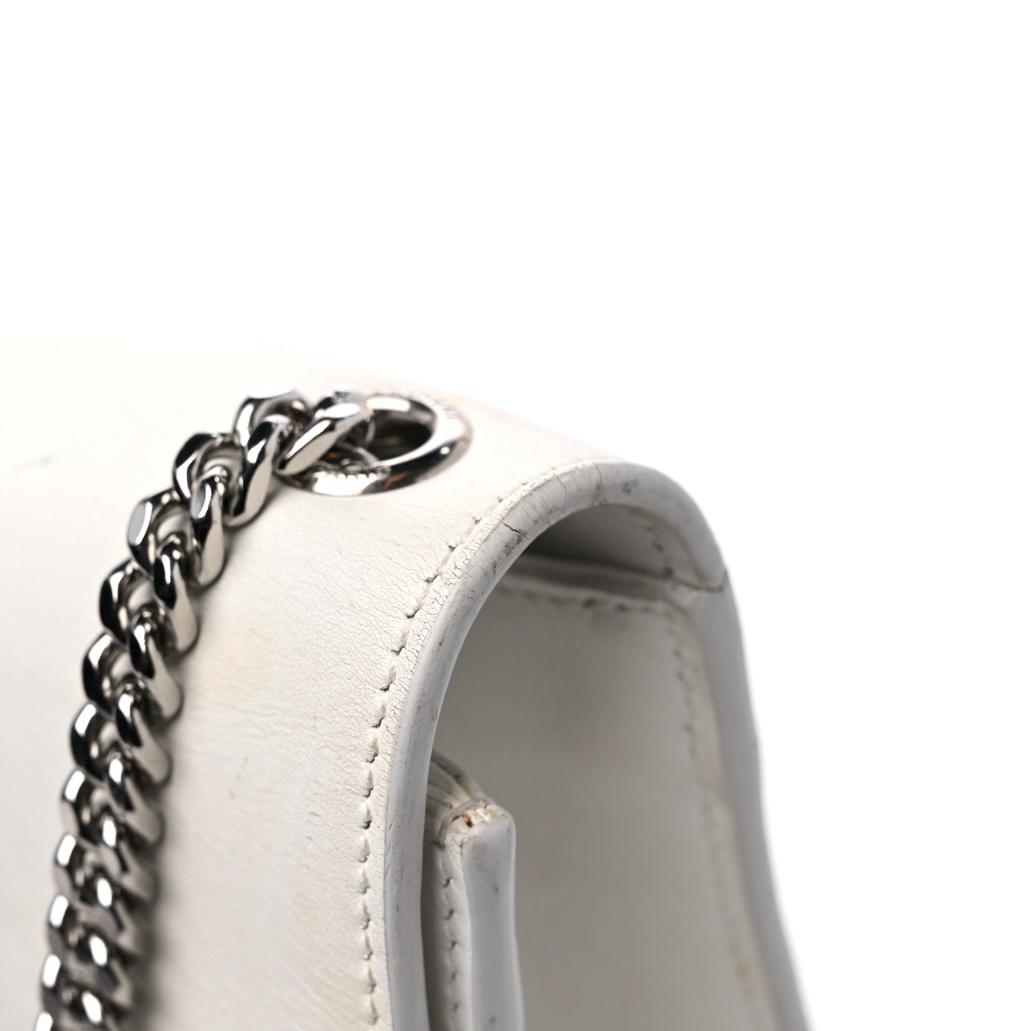 Saint Laurent Smooth Calfskin Medium Classic Monogram Kate Tassel Satchel White 18 of 21