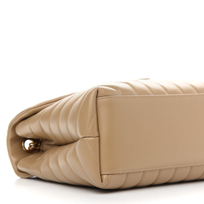 Saint Laurent Calfskin Y Quilted Monogram Medium Loulou Chain Satchel Dark Latte 8 of 9