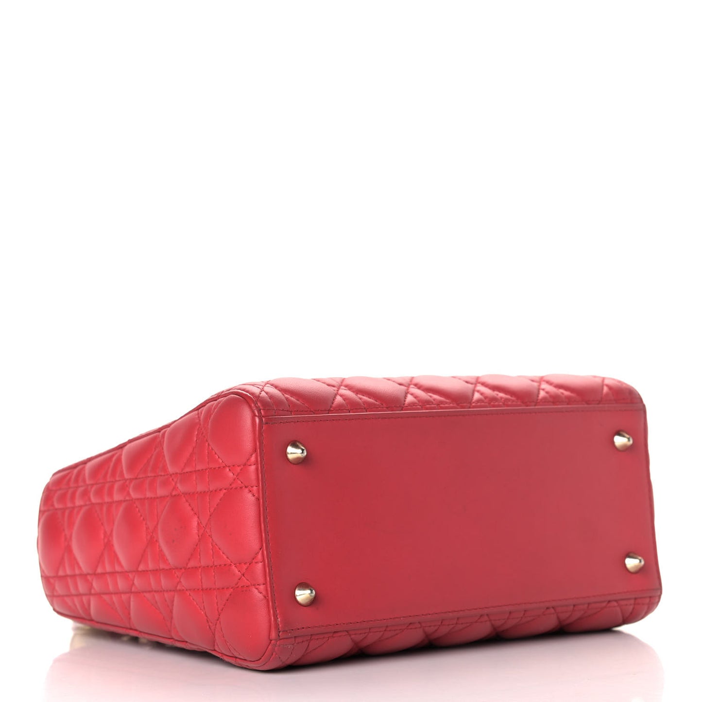 Lambskin Cannage Medium Lady Dior Red