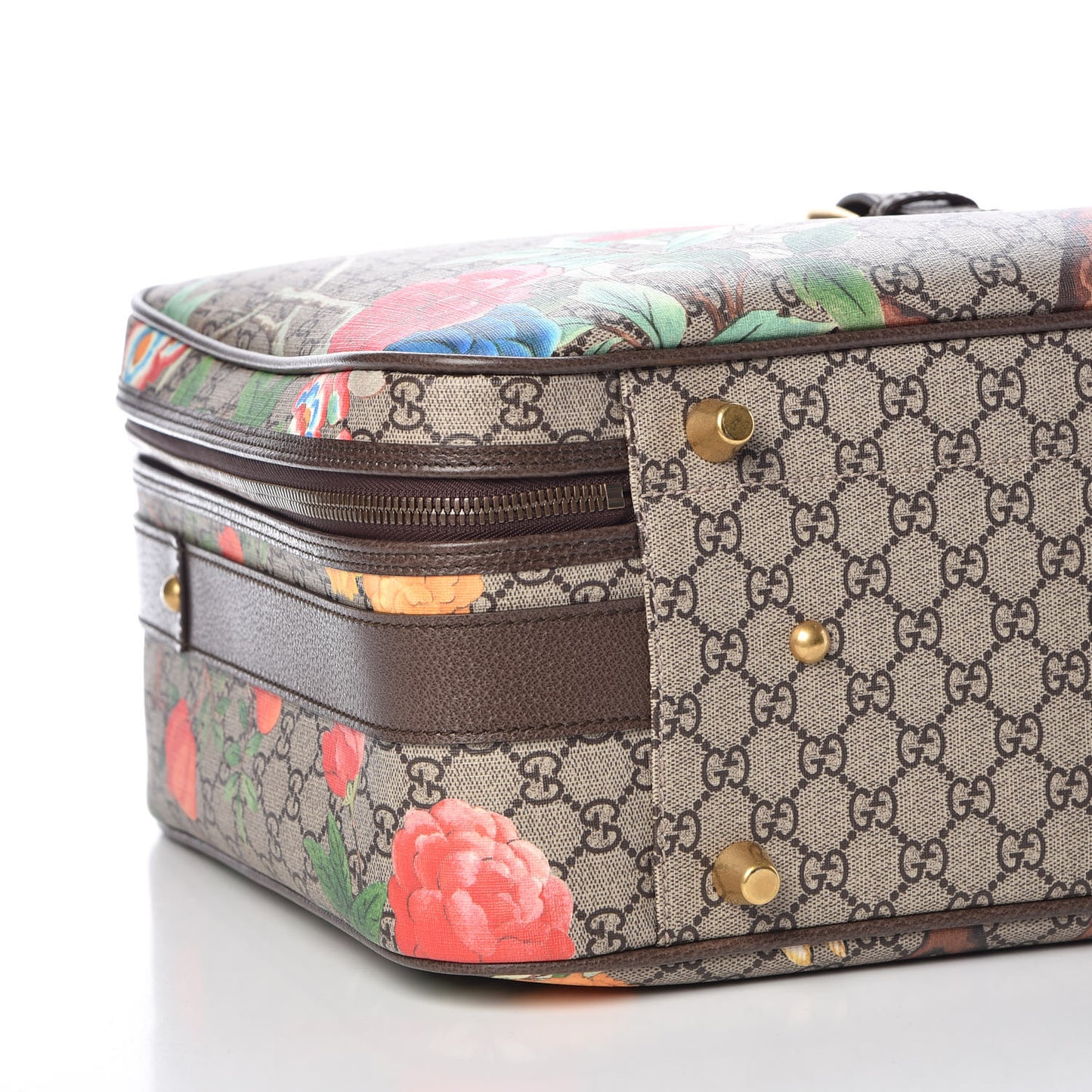 GG Supreme Monogram Tian Web Suitcase Beige Multicolor New Acero