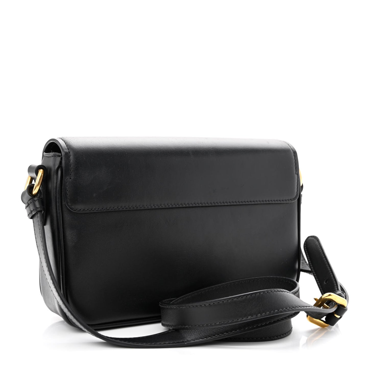 City Calfskin Flap Crossbody Black
