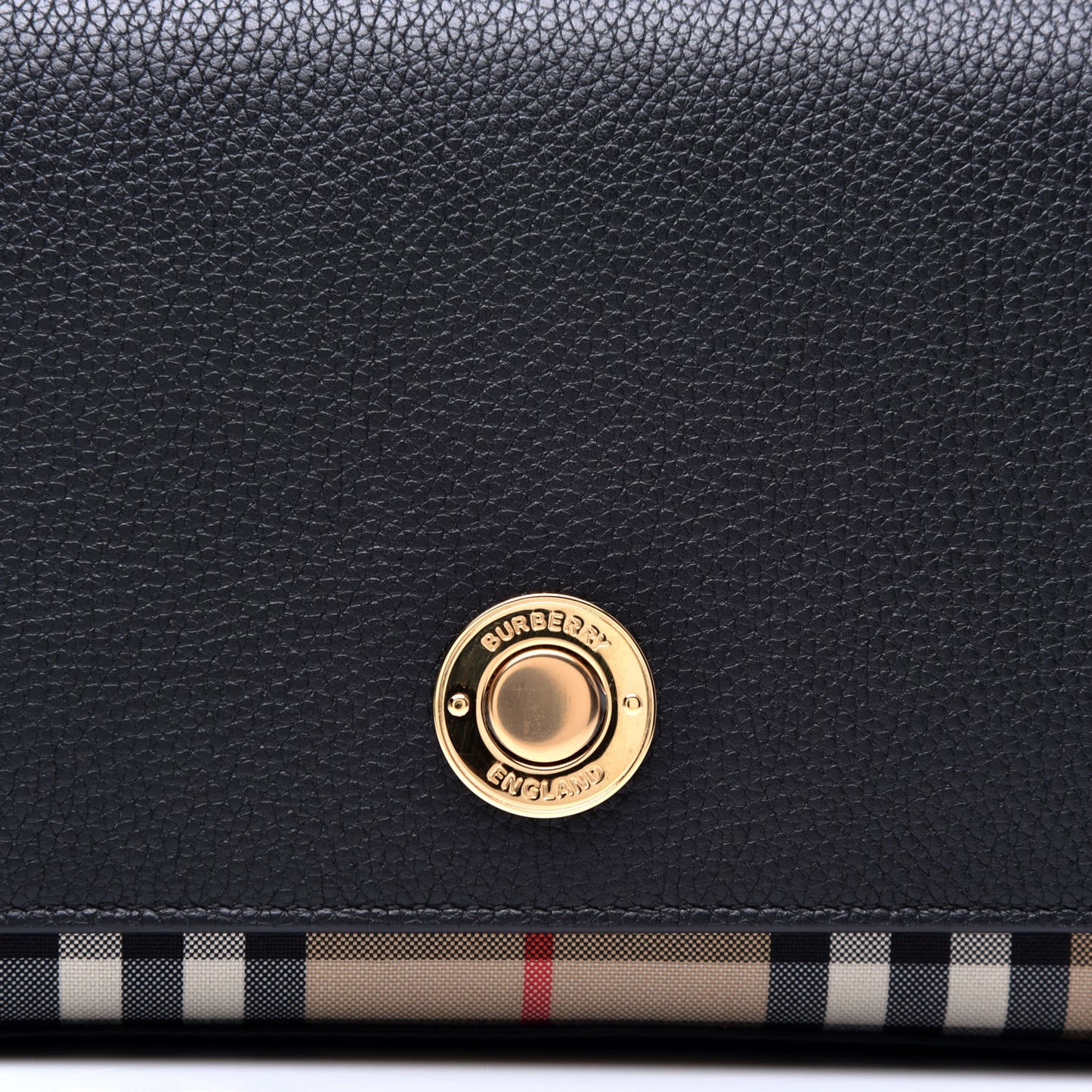 Grainy Calfskin Vintage Check Hampshire Crossbody Black