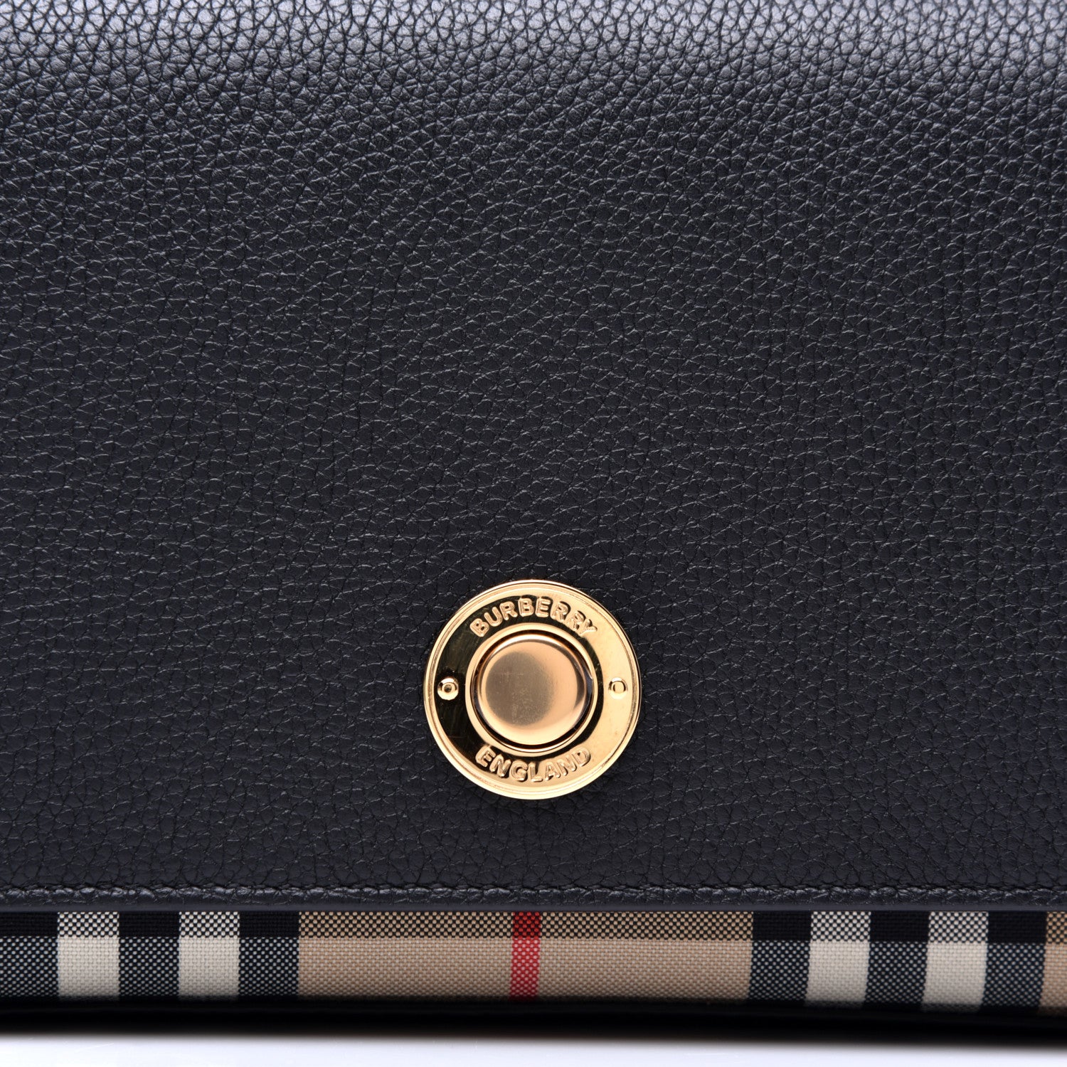 Burberry Grainy Calfskin Vintage Check Hampshire Crossbody Black 10 of 10
