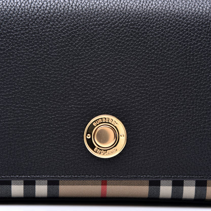Burberry Grainy Calfskin Vintage Check Hampshire Crossbody Black 10 of 10