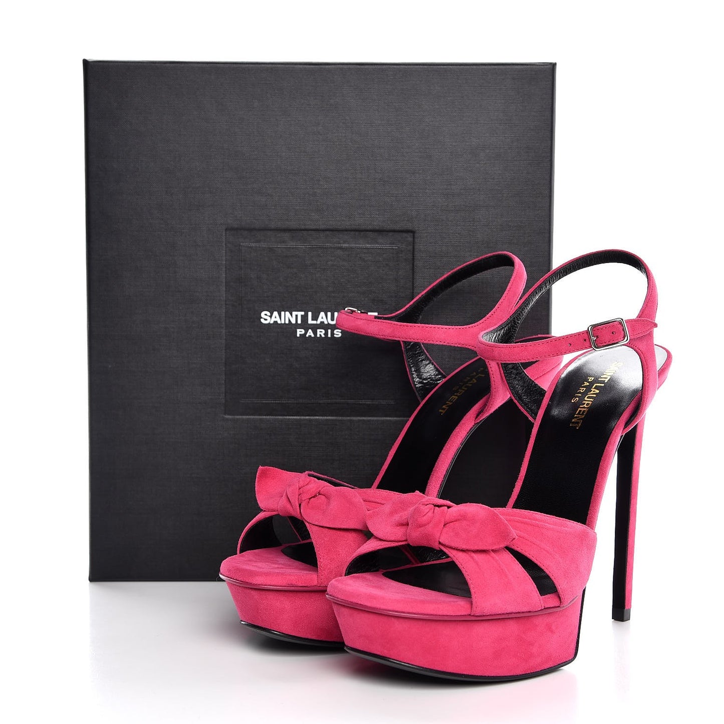 Suede Bow Bianca 105 Platform Sandals Heels 39.5 Bubblegum