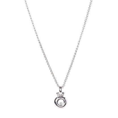 Chopard 18K White Gold Diamond Happy Pendant Necklace 1 of 6