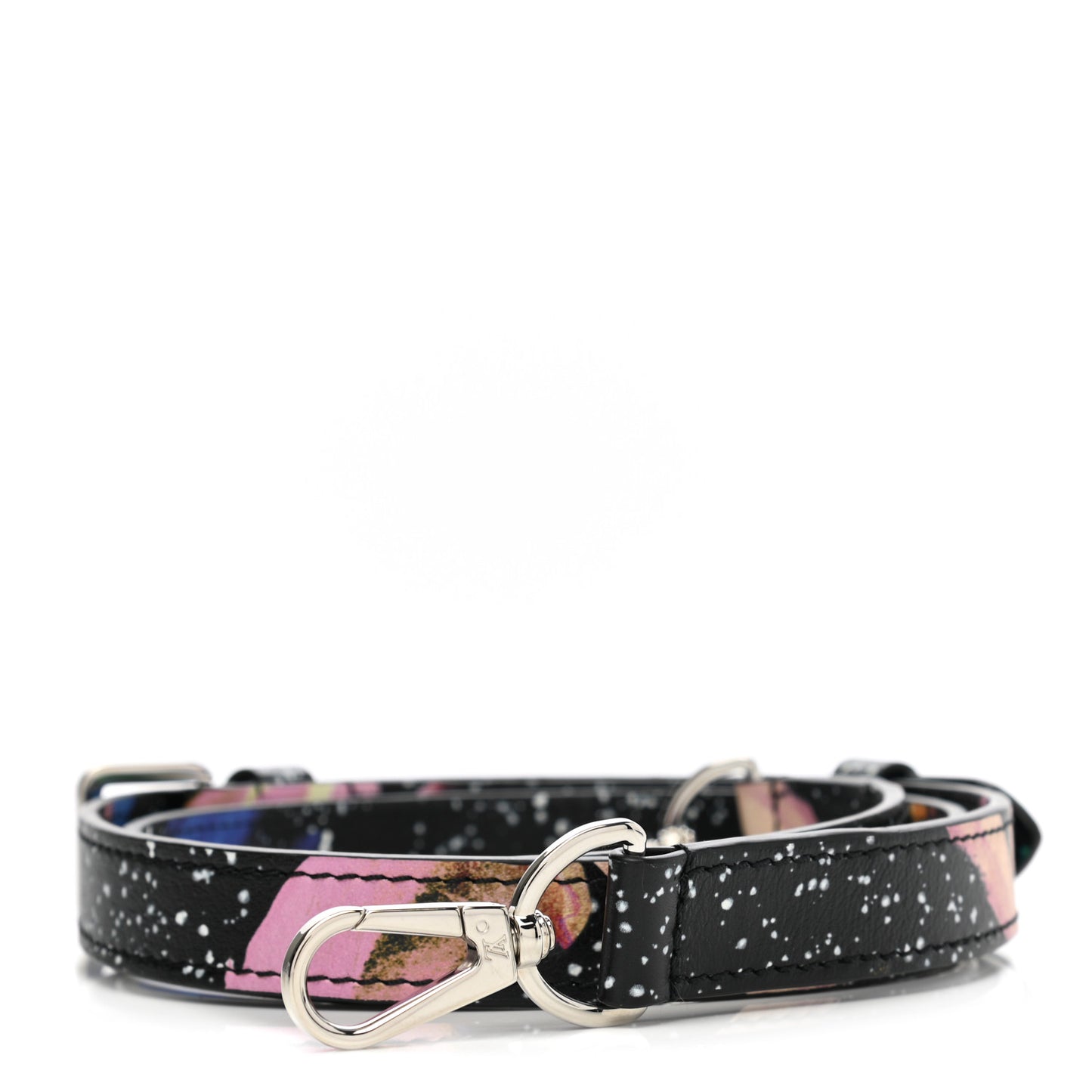 Calfskin Splash Print Adjustable Keepall Bandouliere Shoulder Strap Black