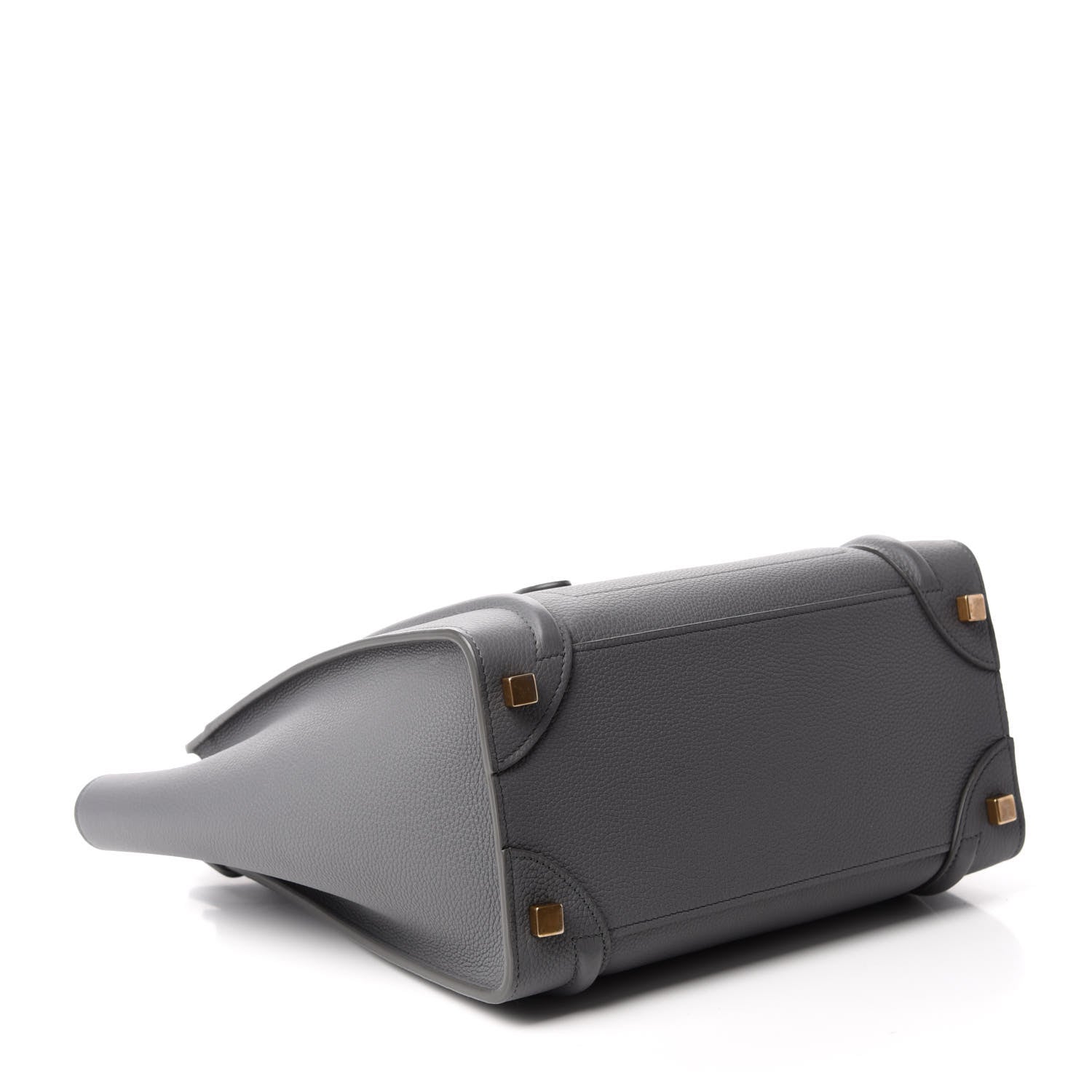 Celine Drummed Calfskin Micro Luggage Kohl 4 of 10
