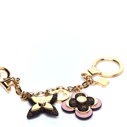 Louis Vuitton Brass Monogram Blooming Flowers Bag Charm Key Holder Rose Ballerine 4 of 7