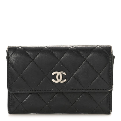 Chanel Lambskin Quilted Flap Card Holder Wallet Black 1 of 14