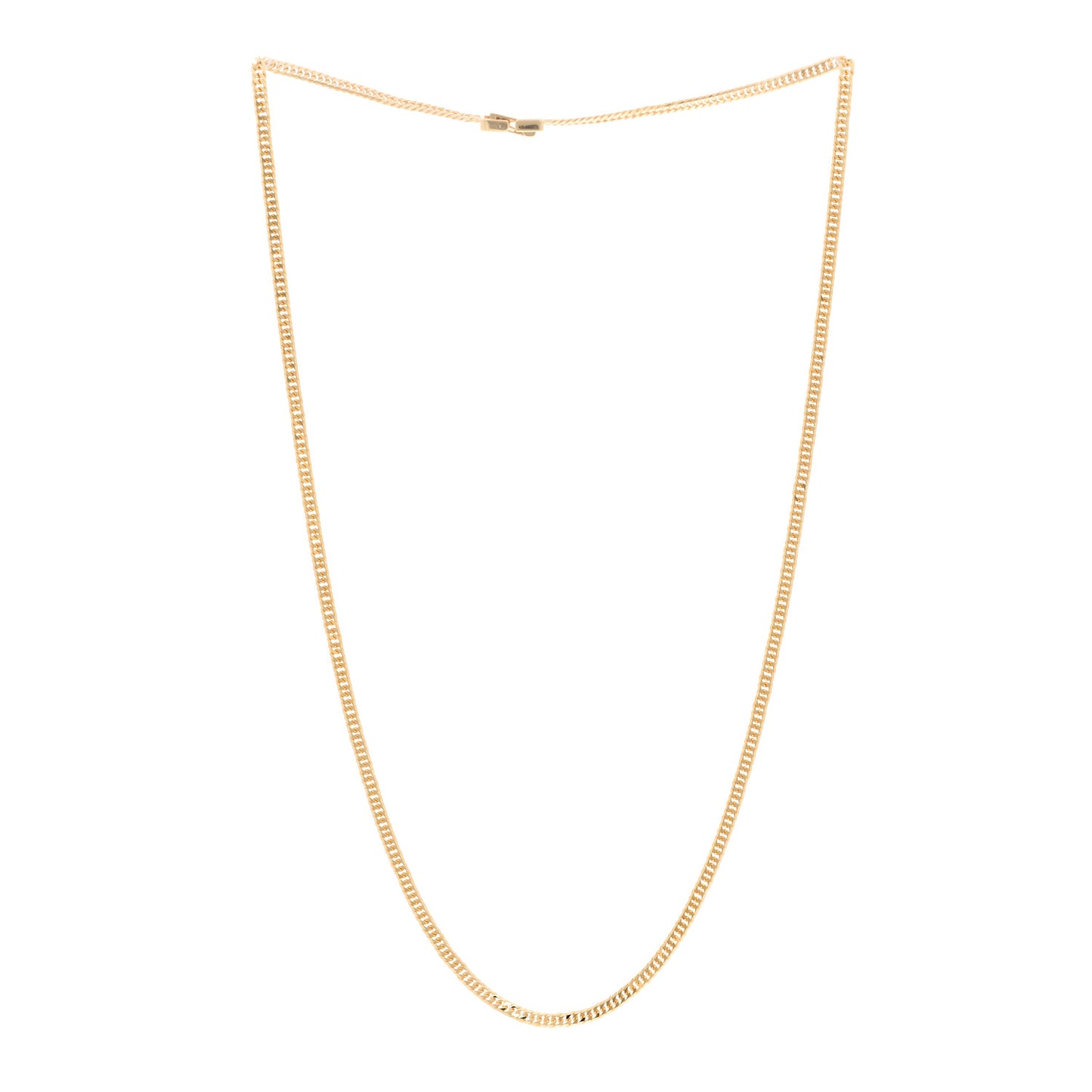 18K Yellow Gold Curb Chain Necklace 17.75"